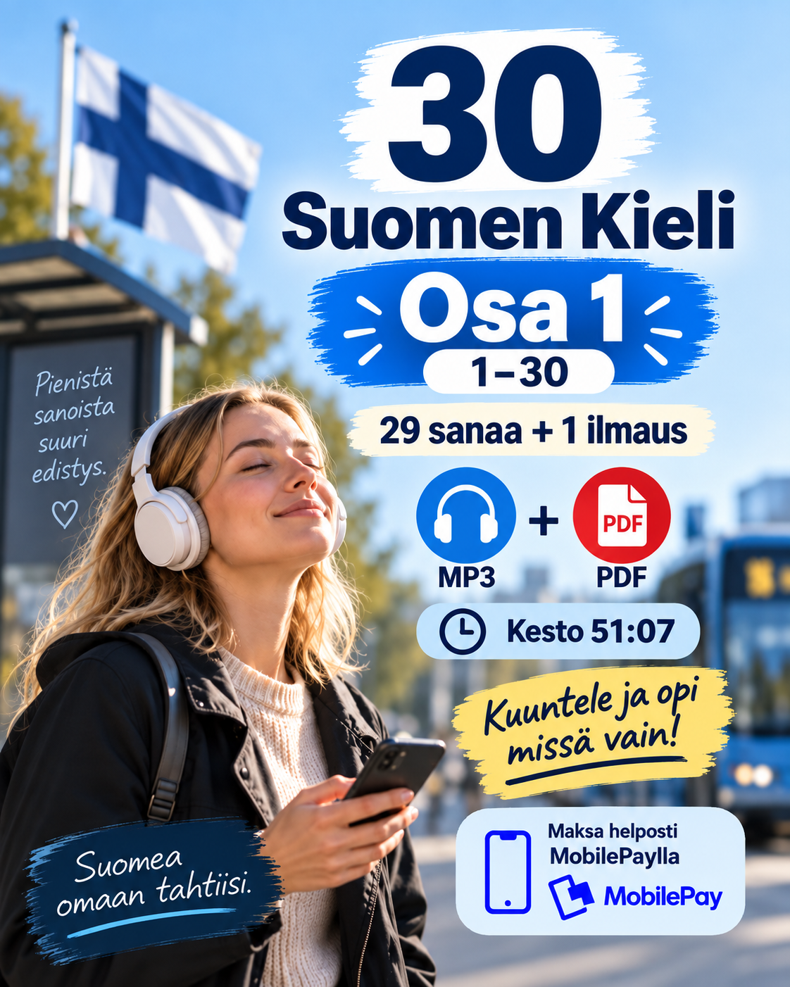 30 Suomen Kieli – Osa 1 – MP3 + PDF